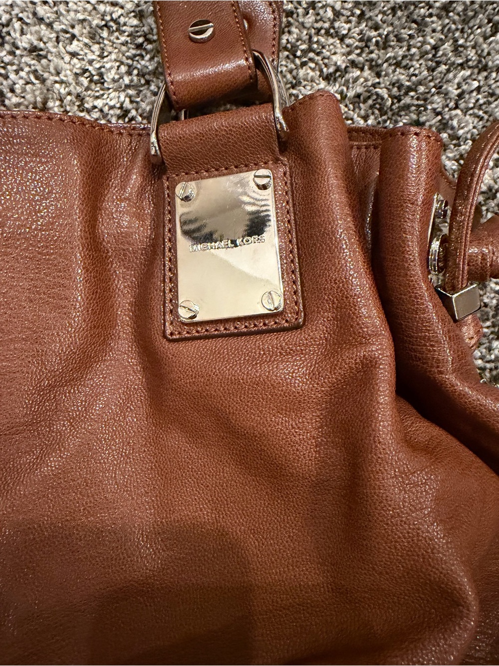 Vintage Michael Kors Camel Color Satchel Bag Like New - Picture 6 of 9